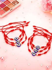 img 2 attached to 6 Pieces Adjustable Evil Eye Red Bracelets - Kont Bracelets