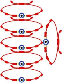 img 4 attached to 6 Pieces Adjustable Evil Eye Red Bracelets - Kont Bracelets