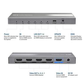 img 3 attached to Cable Matters 4K HDMI Splitter 1x4 - Supports 18Gbps HDMI 2.0, HDR, and 60Hz Refresh Rate