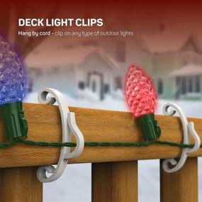 img 2 attached to 🎄 Holiday Light Clips [100-Pack] - Fascia Board, Banister, Deck, Roof, Fence, Staircase Mounting Clips for Christmas Lights - Made in USA, Tool-Free Installation