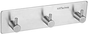 img 4 attached to MXtechnic Stainless Steel Adhesive Hooks for Hanging in Bathroom | Industrial Grade Hardware