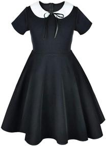 img 4 attached to 👗 Chic and Charming: Vintage Collar Skater Dress for Casual Girls’ Fashion