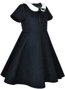 img 3 attached to 👗 Chic and Charming: Vintage Collar Skater Dress for Casual Girls’ Fashion