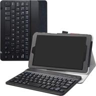 📱 alcatel joy tab case with liushan design, wireless keyboard case for alcatel 3t 8, detachable standing pu leather cover for t-mobile alcatel joy tab 8-inch/alcatel 3t 8-inch tablet in black логотип