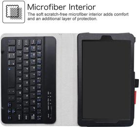 img 2 attached to 📱 Alcatel Joy Tab Case with LiuShan Design, Wireless Keyboard Case for Alcatel 3T 8, Detachable Standing PU Leather Cover for T-Mobile Alcatel Joy Tab 8-inch/Alcatel 3T 8-inch Tablet in Black