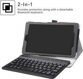 img 3 attached to 📱 Alcatel Joy Tab Case with LiuShan Design, Wireless Keyboard Case for Alcatel 3T 8, Detachable Standing PU Leather Cover for T-Mobile Alcatel Joy Tab 8-inch/Alcatel 3T 8-inch Tablet in Black