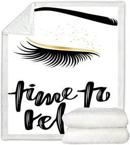 img 1 attached to 🛏️ Eyelash Blanket Printed Sherpa: Perfect Addition to Kids' Bedroom Home Store