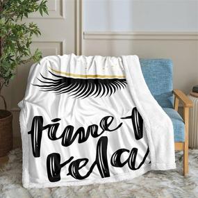 img 3 attached to 🛏️ Eyelash Blanket Printed Sherpa: Perfect Addition to Kids' Bedroom Home Store