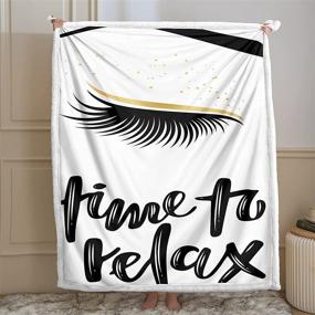 img 2 attached to 🛏️ Eyelash Blanket Printed Sherpa: Perfect Addition to Kids' Bedroom Home Store