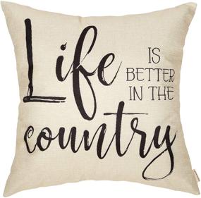 img 3 attached to 🏡 Fahrendom Farmhouse Home Décor Life is Better in The Country Throw Pillow Cover Vintage Living Style Family House Quote Sign Decoration Cotton Linen Cushion Case for Sofa Couch 18 x 18 in