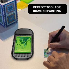 img 1 attached to Non-Slip Sticky Mat for Diamond Painting Tray: 7-Piece Anti-Slip Tools, Universal Mount Holder for Holding Tray - 5.6 x 3.3 Inch - Ideal for 5D Diamond Embroidery Kits for Kids and Adults