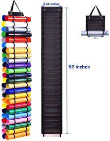 img 2 attached to 🎶 Black Vinyl Rolls Storage Rack - Wall-Mount Vinyl Holder Bag for Craft Room Organization and Storage, Holds up to 48 Vinyl Rolls (Style A)