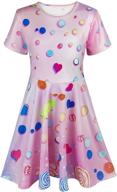 👗 adorable asylvain toddler girls summer dress: short sleeve print design for casual & party - ages 2-9 logo