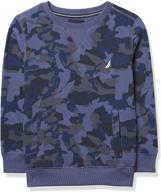 nautica big boys' pullover crew neck sweatshirt: classic comfort for active lifestyles logo