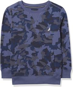 img 4 attached to Nautica Big Boys' Pullover Crew Neck Sweatshirt: Classic Comfort for Active Lifestyles