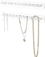 📿 heesch acrylic necklace holder - wall mount necklace organizer with jewelry hooks for necklaces, bracelets, and chains (2-pack clear) логотип