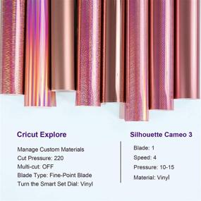 img 2 attached to 🌟 TECKWRAP Rose Gold Holographic Adhesive Vinyl Sheets - Craft Cutters & Sign Plotters - 8 Sheets/Pack - 12"x12" Size