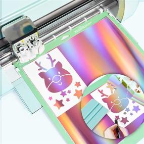 img 1 attached to 🌟 TECKWRAP Rose Gold Holographic Adhesive Vinyl Sheets - Craft Cutters & Sign Plotters - 8 Sheets/Pack - 12"x12" Size