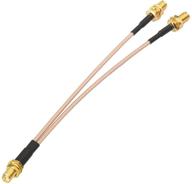 superbat sma splitter cable sma female to dual sma female v type sma adapter 50ohm 15cm(6 inches) wifi antenna adapter connector logo