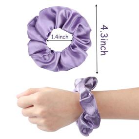 img 3 attached to Colorful Set of 60 Silk Satin Hair Scrunchies: Strong Elastic Hair Bobbles for Women - Stylish Hair Accessories for Ponytail Holders, Traceless Hair Ties and Ropes
