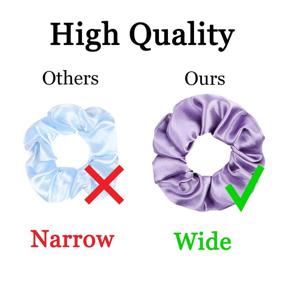 img 1 attached to Colorful Set of 60 Silk Satin Hair Scrunchies: Strong Elastic Hair Bobbles for Women - Stylish Hair Accessories for Ponytail Holders, Traceless Hair Ties and Ropes