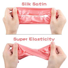 img 2 attached to Colorful Set of 60 Silk Satin Hair Scrunchies: Strong Elastic Hair Bobbles for Women - Stylish Hair Accessories for Ponytail Holders, Traceless Hair Ties and Ropes