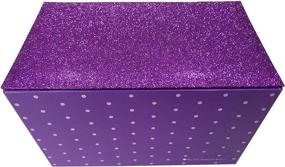 img 3 attached to Sparkling Pink and Purple Jewelry Box for Girls with Hearts and Pink Trim (Purple Sparkle)