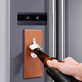 img 3 attached to Optimized: Beech Wood Wall Mounted Magnetic Bottle Opener and Cap Catcher Kit with Enhanced Magnet Strength – Ideal for Home Bar, Kitchen, or Man Cave