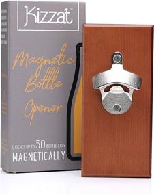 img 1 attached to Optimized: Beech Wood Wall Mounted Magnetic Bottle Opener and Cap Catcher Kit with Enhanced Magnet Strength – Ideal for Home Bar, Kitchen, or Man Cave