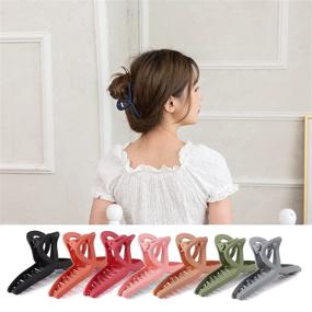 img 1 attached to 🦋 Auseibeely 8 PCS Big Hair Claw Clips: Non-Slip Matte Large Claws for Women/Girls - Stylish Butterfly Hair Accessories with Strong Hold - Ideal for Thick/Thin Hair (8 Colors)