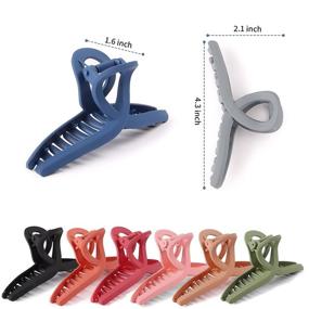 img 2 attached to 🦋 Auseibeely 8 PCS Big Hair Claw Clips: Non-Slip Matte Large Claws for Women/Girls - Stylish Butterfly Hair Accessories with Strong Hold - Ideal for Thick/Thin Hair (8 Colors)