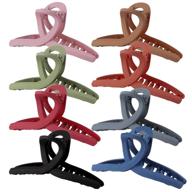 🦋 auseibeely 8 pcs big hair claw clips: non-slip matte large claws for women/girls - stylish butterfly hair accessories with strong hold - ideal for thick/thin hair (8 colors) logo