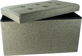 img 2 attached to Upholstered Folding Storage Ottoman Padded Furniture in Accent Furniture