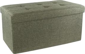 img 3 attached to Upholstered Folding Storage Ottoman Padded Furniture in Accent Furniture