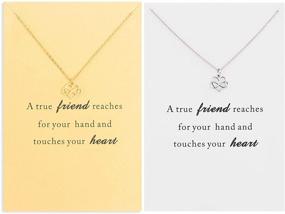 img 4 attached to 🌟 Dainty Infinity Friendship Charm Necklaces for 2, 16K Gold Plated in White and Yellow