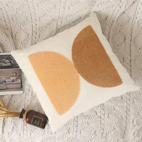 img 1 attached to 🛋️ VANNCIO Boho Textured Throw Pillow Covers - Decorative Pillow Cases for Modern Minimalist Home Decor (Pack of 2, Brown Orange, 18x18 inches)