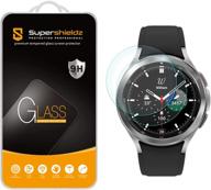 📱 protect your samsung galaxy watch 4 classic (46mm) with (2 pack) supershieldz tempered glass screen protector - anti scratch, bubble free logo