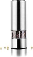 🧂 giforya electric salt and pepper grinder: long-lasting stainless steel mills with adjustable coarseness and led light logo