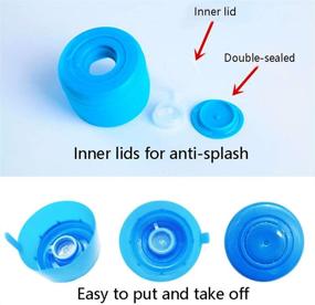 img 2 attached to 💦 Non Spill 30-Pack Gallon Water Bottle Caps for 3 & 5 Gallon Jugs - Reusable Snap-On Caps for 55mm Bottles