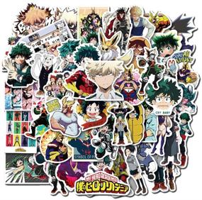 img 2 attached to 🎒 50pcs Waterproof My Hero College Cartoon Anime Stickers | Laptop, Motorcycle, Bicycle, Skateboard, Luggage Decals | Graffiti Patches