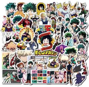 img 4 attached to 🎒 50pcs Waterproof My Hero College Cartoon Anime Stickers | Laptop, Motorcycle, Bicycle, Skateboard, Luggage Decals | Graffiti Patches