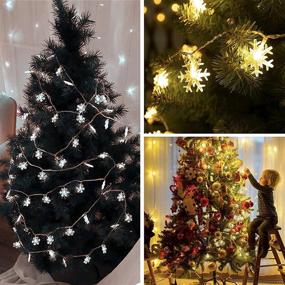 img 1 attached to 🎄 Christmas String Lights, 20 Feet 40 LED Snowflake Lights for Bedroom Patio Christmas Party - Tree Decor, Battery Operated Cool White Christmas Lights