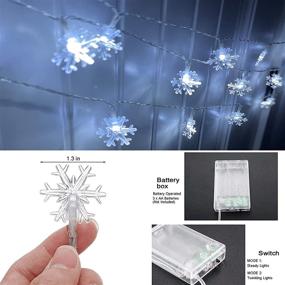 img 3 attached to 🎄 Christmas String Lights, 20 Feet 40 LED Snowflake Lights for Bedroom Patio Christmas Party - Tree Decor, Battery Operated Cool White Christmas Lights