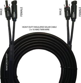 img 1 attached to 🔌 Valemo Home 20 Feet Twin Wire Solar Extension Cable with Female and Male Connectors, 2x10 AWG Solar Panel Cable & Adaptor Set for Home, Shop, and RV Solar Panels.