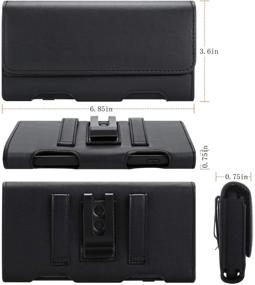 img 1 attached to 📱 BECPLT Galaxy Note 20 Ultra 5G Note 10+ Plus 5G Holster - Black Leather Carrying Cell Phone Holder with Belt Clip - Perfect for S21 Ultra 5G, Note 20 5G, and More (Thin Case Compatible)