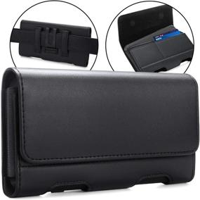 img 4 attached to 📱 BECPLT Galaxy Note 20 Ultra 5G Note 10+ Plus 5G Holster - Black Leather Carrying Cell Phone Holder with Belt Clip - Perfect for S21 Ultra 5G, Note 20 5G, and More (Thin Case Compatible)