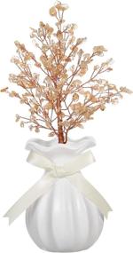 img 4 attached to 🌳 Citrine Crystal Tree in Ceramic Vase: Stunning Wedding Centerpiece for Table Décor, Home, and Office