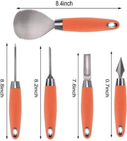 img 3 attached to 🎃 Pumpkin Carving Set with 11 Pieces - Includes 5pcs Carving Tools, 5pcs Pattern Stencils, Drawstring Storage Bag - Stainless Steel Blade with Soft Grip Handle - Dishwasher Safe - Gift Box Packaging