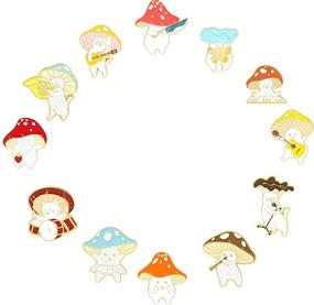 img 1 attached to 🍄 Fuqimanman2020 3PCS Cartoon Geometric T-Shirt: Fun, Unisex Design for Students and Birthdays, with Mushroom Fun and Creative Jewelry Brooch