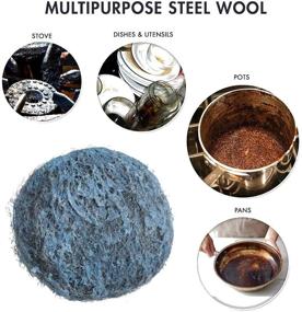 img 3 attached to 🧽 SCRUBIT 18 Pack Steel Wool Soap Pads: Powerful Metal Scouring Cooktop Cleaning Pads for Easy Grease and Oil Removal